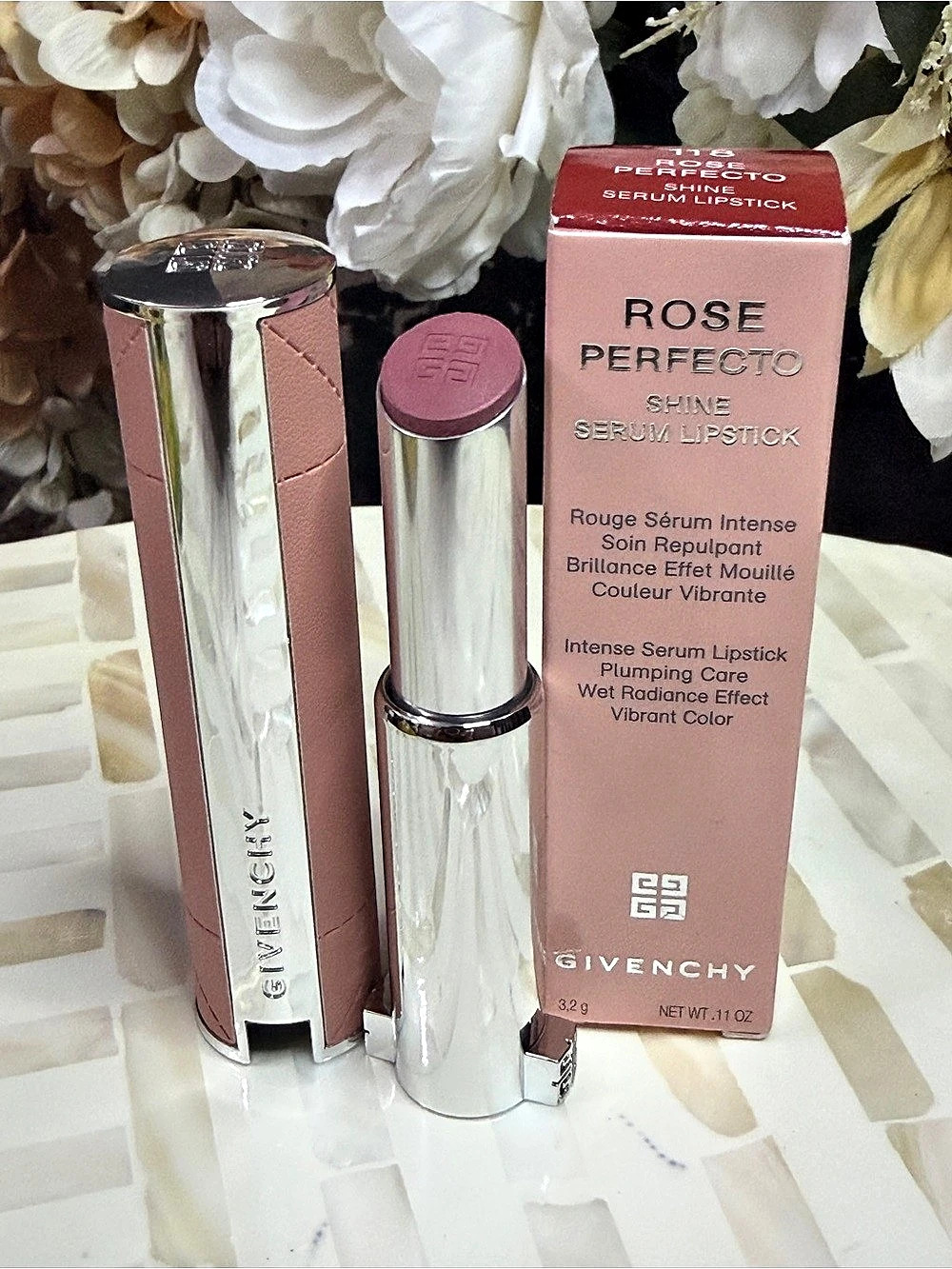 Givenchy Rose Perfecto Shine Serum Lipstick #118 Pink